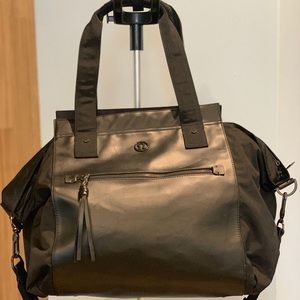 Lululemon Carry Me Om Tote Bag Black Pink Lining